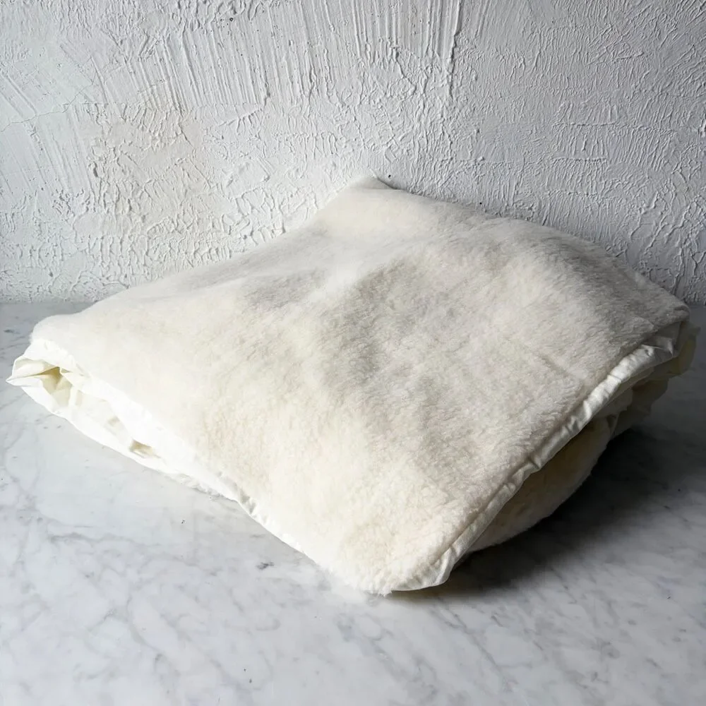 Vintage LL Bean Mattress Pad Topper Twin Size Polyester Sherpa Wool Feel